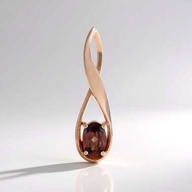 Ciondolo in argento con Zircone Rosa (Adela Silber)