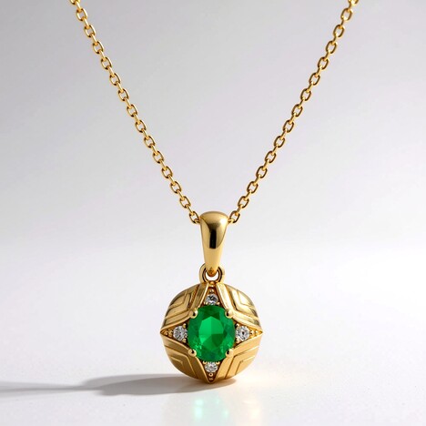 Collana in oro con Smeraldo Zambia AAA (CIRARI)