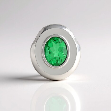 Ciondolo in argento con Quarzo Verde Smeraldo (MONOSONO COLLECTION)