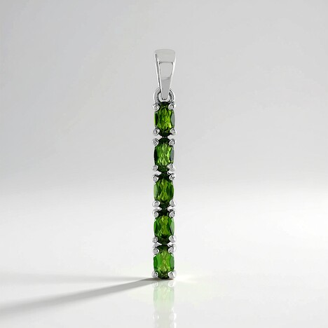 Ciondolo in argento con Diopside Russo