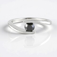 Anello in argento con Diamante Nero