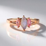Anello in argento con Labradorite rosa Maniry