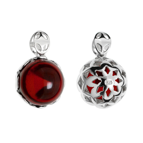 Roter Kolumbianischer Bernstein-Silberanhänger (dagen)