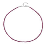 Zilveren halsketting met magenta granaten