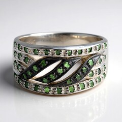 Anello placcato in platino con Diamante Fancy