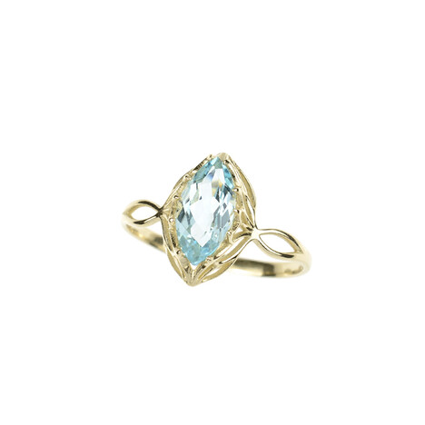 Anillo en oro con Topacio azul cielo (dagen)