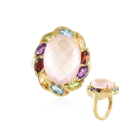 Anillo en plata con Cuarzo rosa