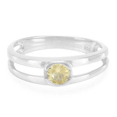 Anello in argento con Danburite Giallo Neon
