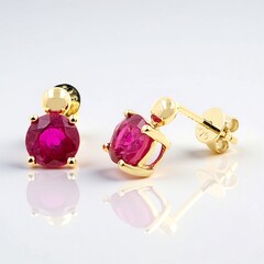 Orecchini in oro con Rubino del Madagascar (de Melo Gold)