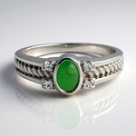 Anello in argento con Crisoprasio Imperiale