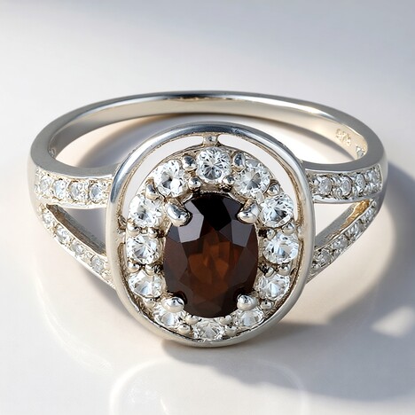 Anello in argento con Zircone Cioccolato