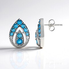 Orecchini in argento con Apatite Blu Neon