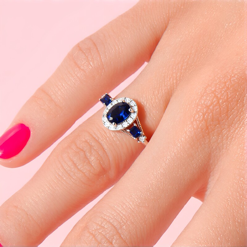 Blauer Ceylon-Saphir-Goldring