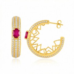 Pendientes en plata con Rubí de Madagascar (de Melo Essence)