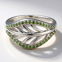 Anello placcato in platino con Diamante Fancy