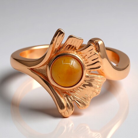 Bague en argent et Agate orange