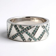 Anello in argento con Diamante Blu Royal