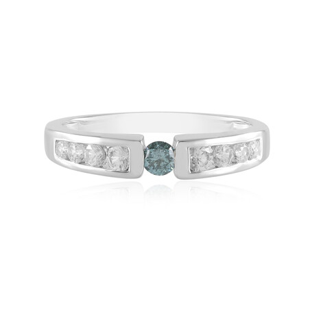 Himmelblauer I2 Brillant-Silberring (de Melo)