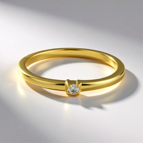 Anello in argento con Diamante Champagne I3
