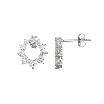 Boucles d'oreilles en argent et Zircon (Adela Silber)