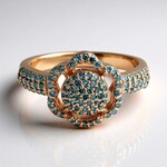 Anello placcato in oro con Diamante Fancy