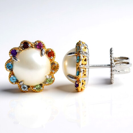 Orecchini in argento con Perla Mabe (Gems en Vogue)
