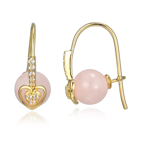 Rose Quartz Silver Earrings