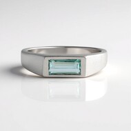 Paraiba Color Emerald Silver Ring
