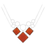 Collana in argento con Agata Arancione