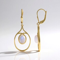 Orecchini in argento con Pietra di Luna Blu