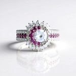 Bague en argent et Quartz bleu lunaire