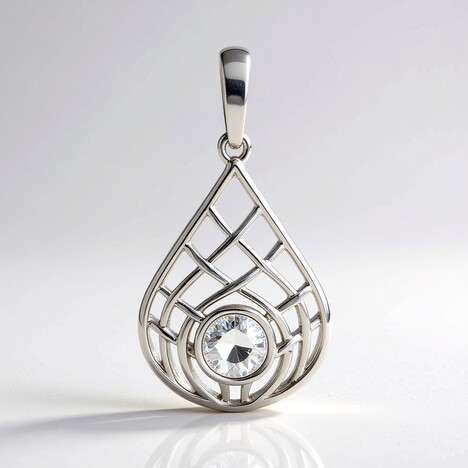 Ciondolo in argento con Quarzo Herkimer (Pallanova)