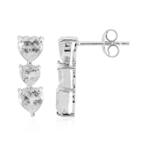 Pendientes en plata con Topacio blanco