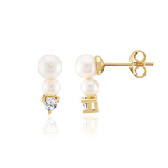 Boucles d'oreilles en argent et Perle blanche de culture d'eau douce