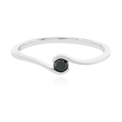 Blauer I3 Diamant-Silberring