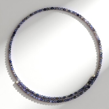 Collar al cuello en acero con Tanzanita (Riya)