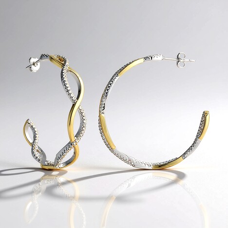 Orecchini in argento con Topazio Bianco (Adela Silber)