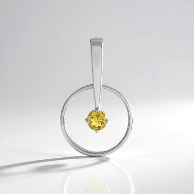 Pendentif en argent et Béryl jaune