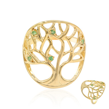 Zilveren ring met tsavorieten