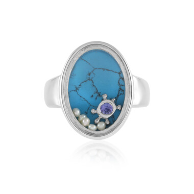 Blauer Howlith-Silberring