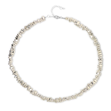 Collar en plata con Hematitas plateadas