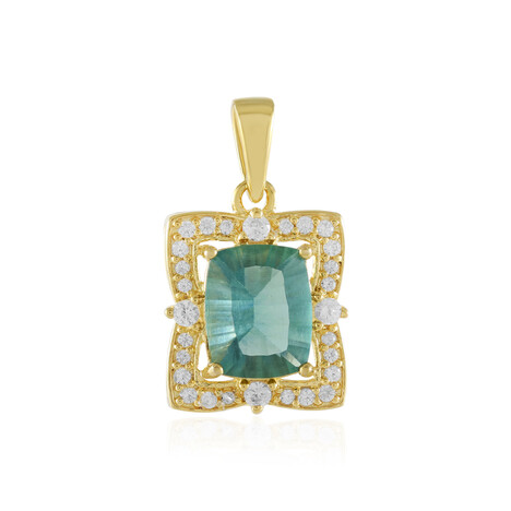 Green Fluorite Silver Pendant