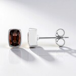 Orecchini in argento con Zircone Rosa