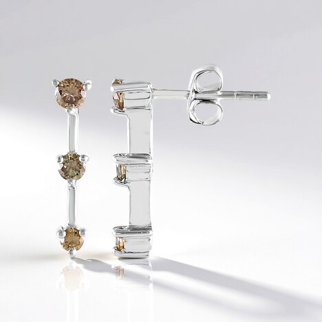 Orecchini in argento con Diamante Champagne I2