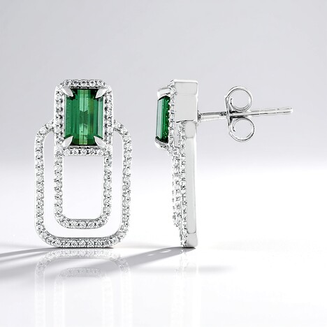 Orecchini in argento con Tormalina Verde di Benedito