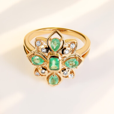 Russischer Smaragd-Goldring