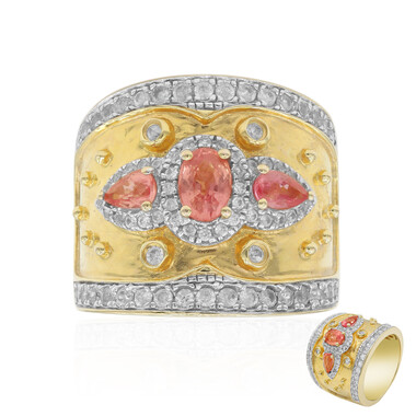 Anillo en plata con Zafiro Padparadscha (Dallas Prince Designs)