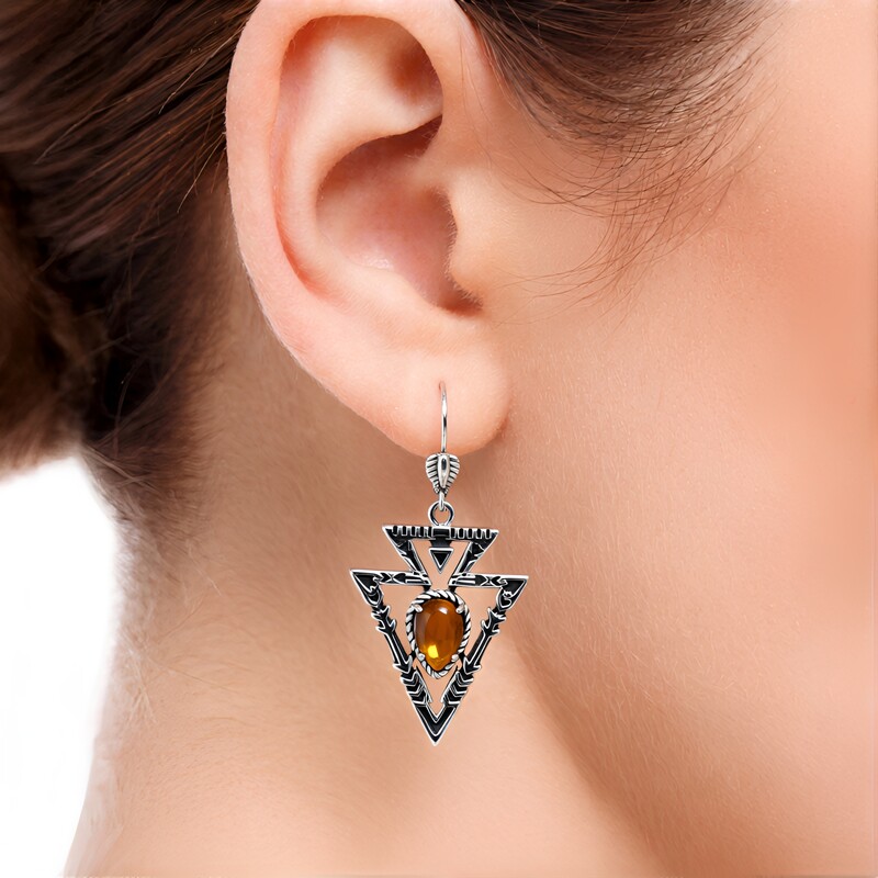 Tiger´s Eye Silver Earrings (Desert Chic)