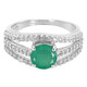 Anello in argento con Calcedonio Verde