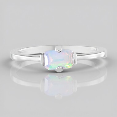 Bague en argent et Opale Welo